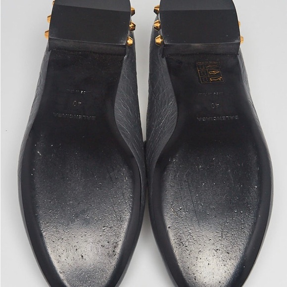 BALENCIAGA
Gris Fossile Leather Studded Loafers - Picture 5 of 11